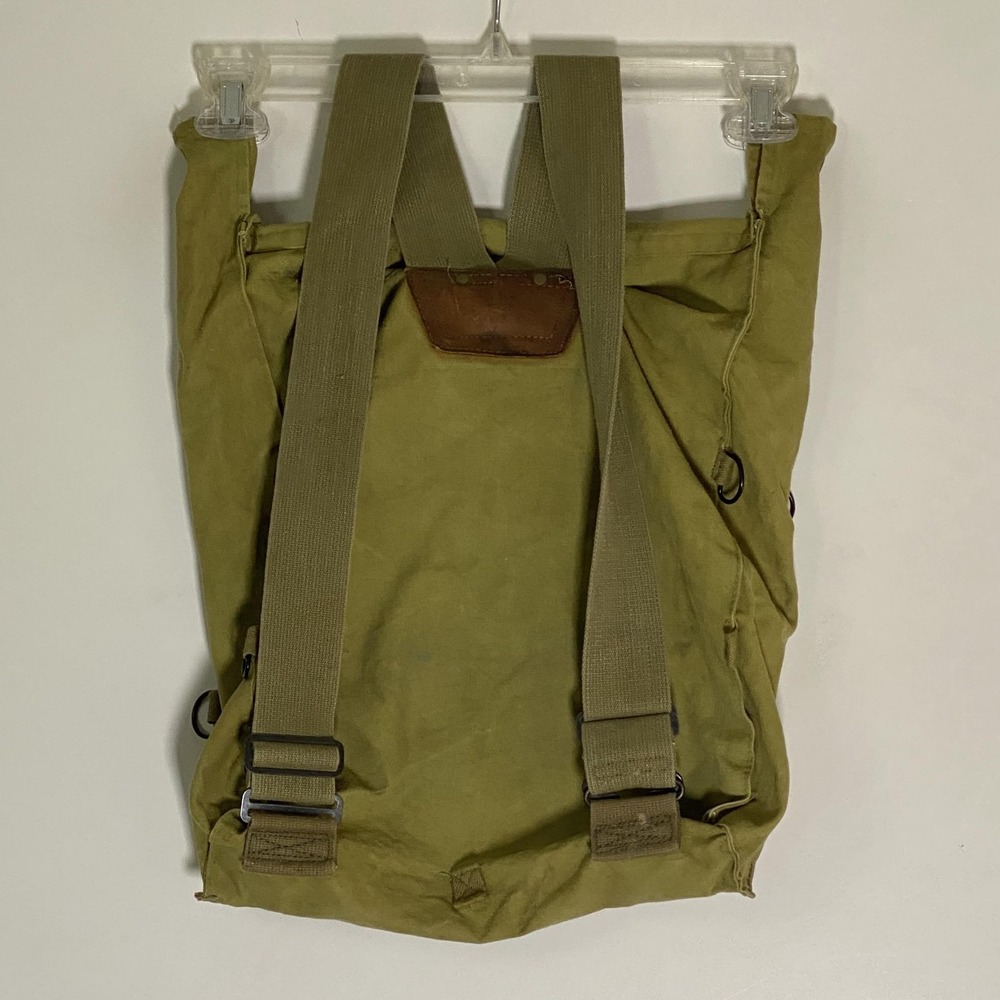 Vintage Outdoor Ranger Canvas Shoulder Bag Green Camping Pack Rucksack One Size - Picture 9 of 14